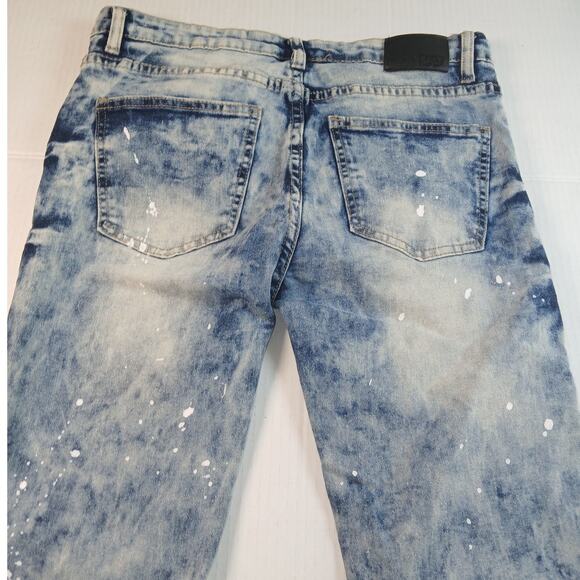 Rock Salt Boys Blue Wash Graphic Stretchy Jeans - 18 - Picture 3 of 4